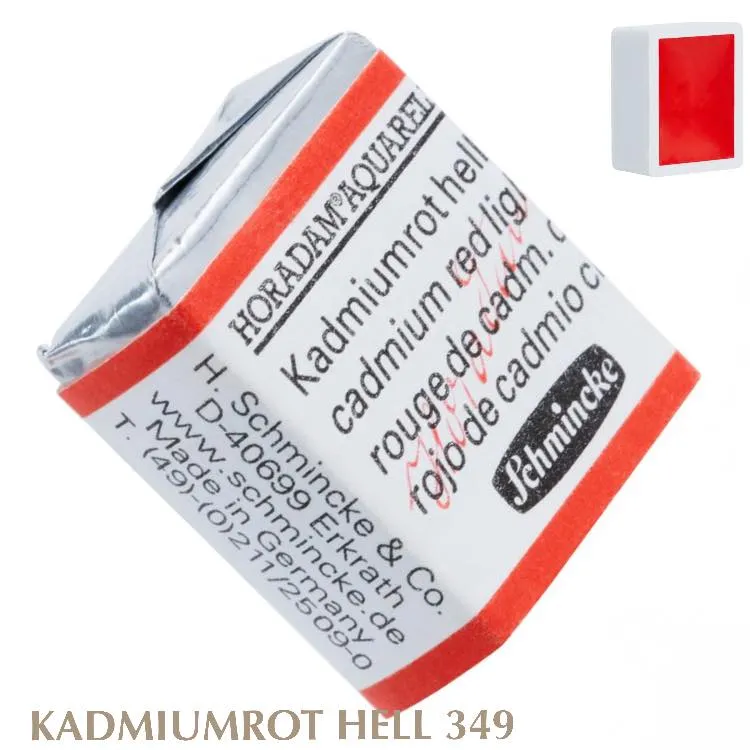 Schmincke HORADAM Aquarellfarbe 1/2 Näpfchen № 349 Kadmiumrot Hell