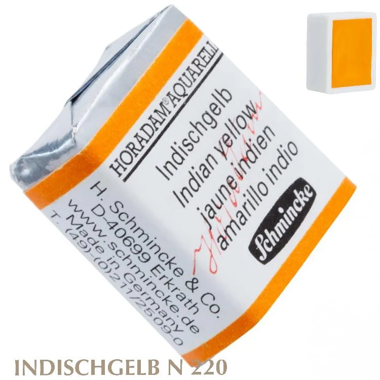 Schmincke HORADAM Aquarellfarbe 1/2 Näpfchen № 220 Indischgelb