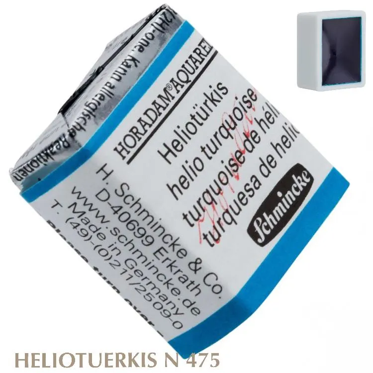 Schmincke HORADAM Aquarellfarbe 1/2 Näpfchen № 475 Heliotuerkis