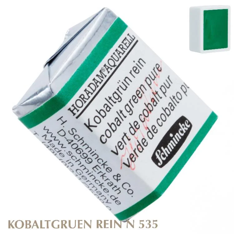 Schmincke HORADAM Aquarellfarbe 1/2 Näpfchen № 535 Kobaltgruen Rein