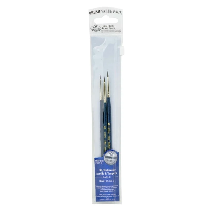 Royal and Langnickel Natural Detail Brush Set of 3