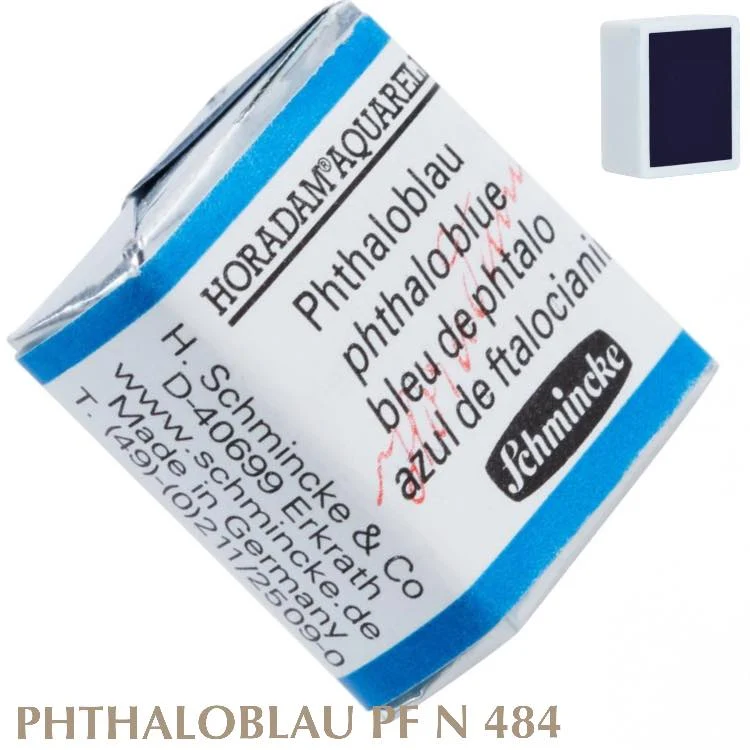 Schmincke HORADAM Aquarellfarbe 1/2 Näpfchen № 484 Phthaloblau Pf