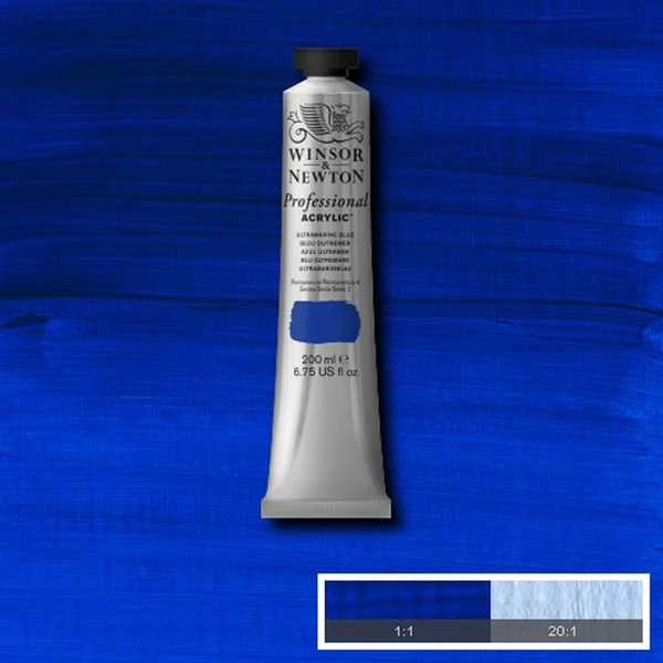 Winsor and Newton - Professional Artists' Acrylic Colour - 200ml - Ultramarine Blue