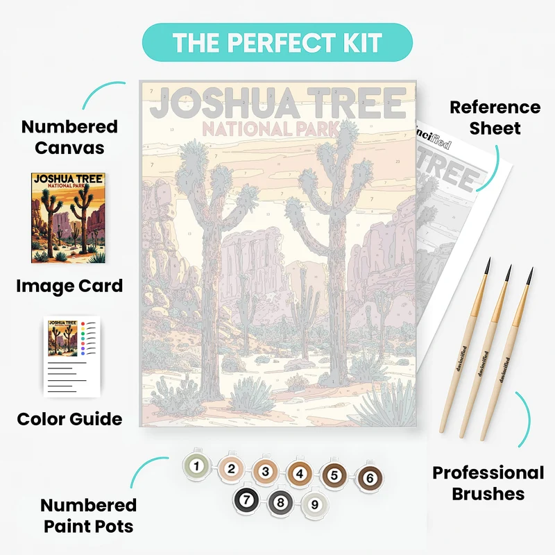 Joshua Tree National Park Desert Landscape - Paint by Numbers Kit