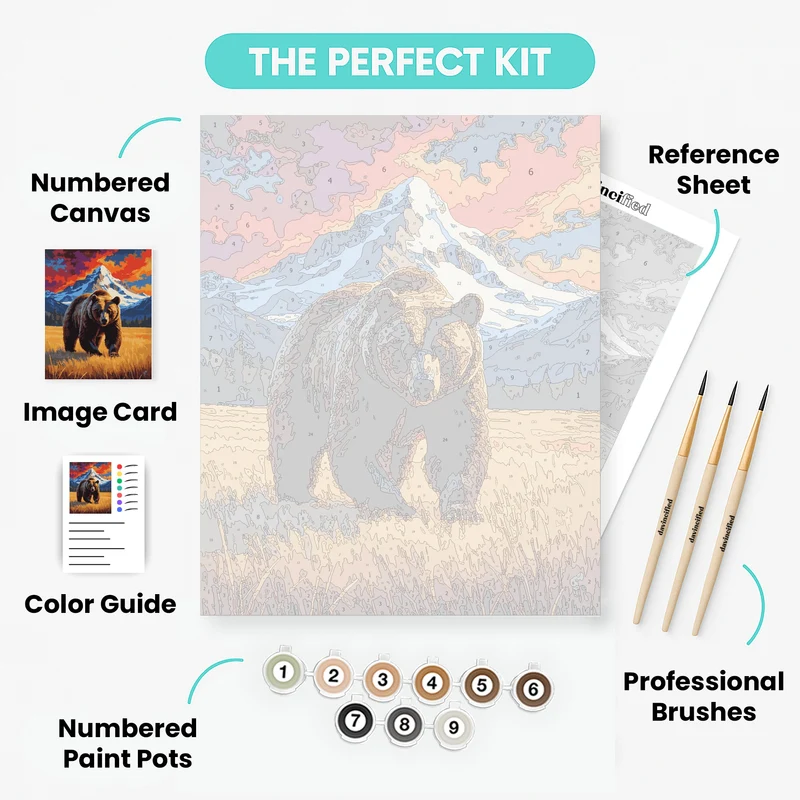 Grizzly Bear at Denali National Park - Paint by Numbers Kit