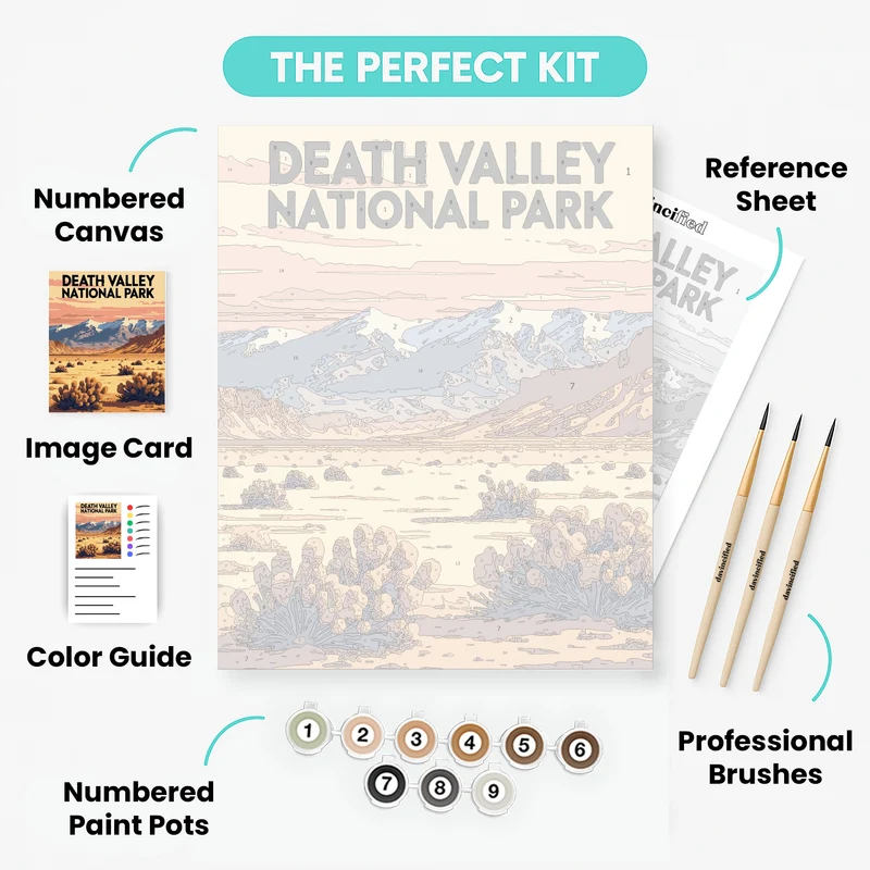 Death Valley National Park Desert Flats and Snowy Peaks - Paint by Numbers Kit
