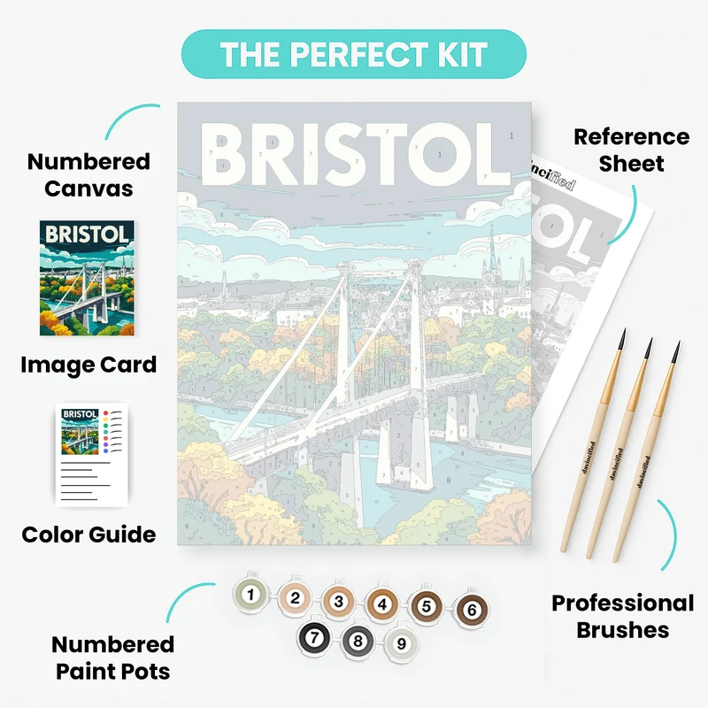 Bristol Suspension Bridge Autumn Cityscape - Paint by Numbers Kit