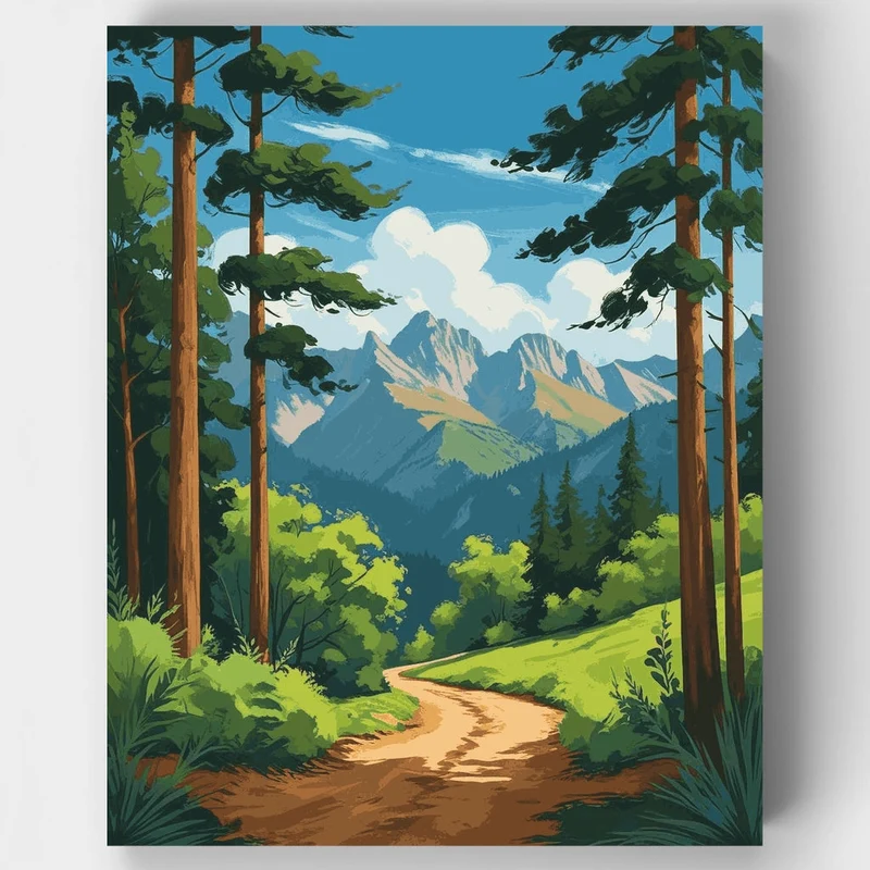 Great Smoky Mountains National Park Forest Trail - Paint by Numbers Kit