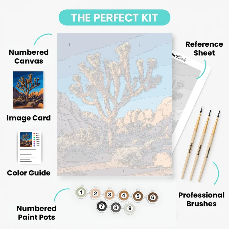 Desert Sentinels of Joshua Tree - Paint by Numbers Kit