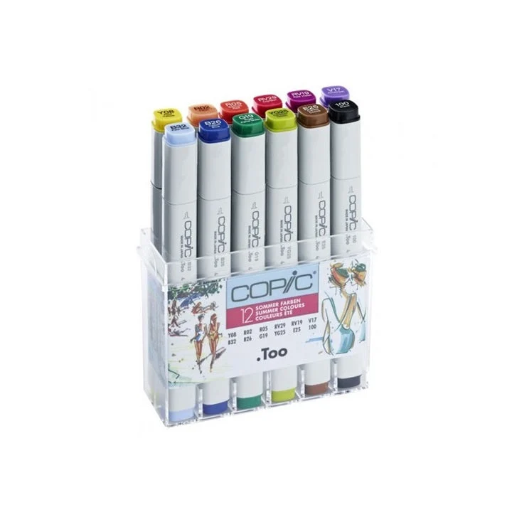COPIC Classic Summer Colors Markers, Set of 12