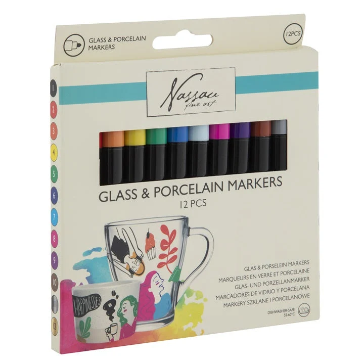 Glass and Porcelain Marker Set of 12