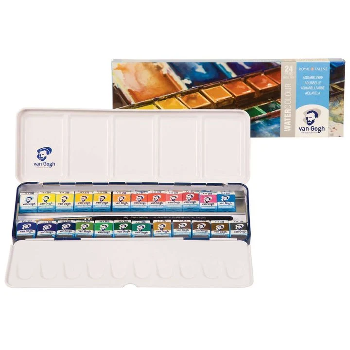 Van Gogh Watercolor Paints in a Metal Tin