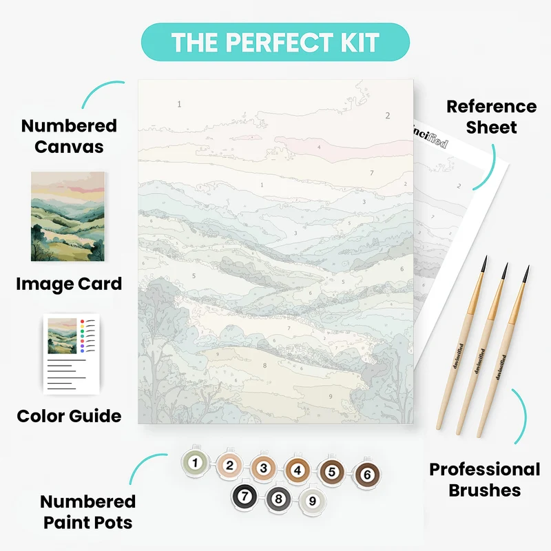 Great Smoky Mountains Rolling Hills at Sunset - Paint by Numbers Kit
