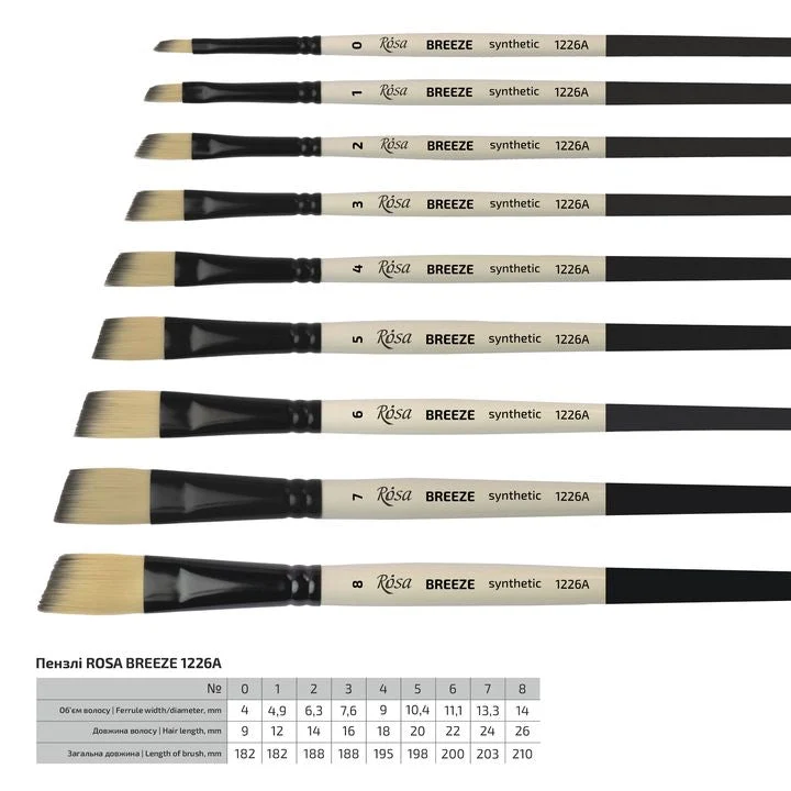 ROSA BREEZE 1226A Synthetic Angled Brush