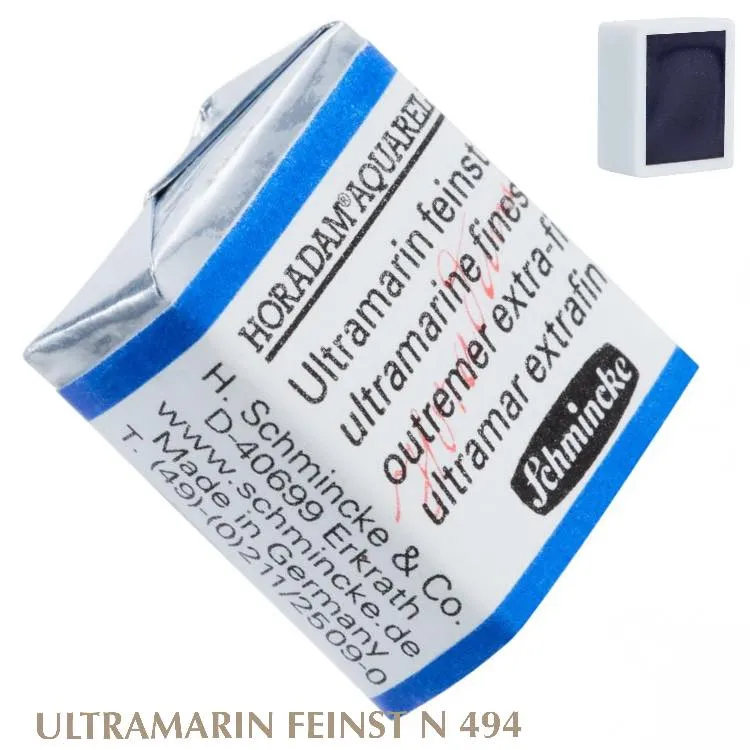 Schmincke HORADAM Aquarellfarbe 1/2 Näpfchen № 494 Ultramarin Feinst