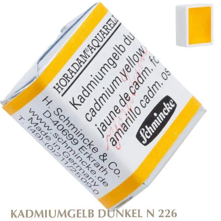 Schmincke HORADAM Aquarellfarbe 1/2 Näpfchen № 226 Kladmuimgelb Dunkel