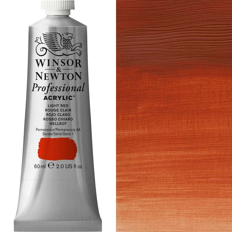 Winsor and Newton - Professional Artists' Acrylic Colour - 60ml - Light Red
