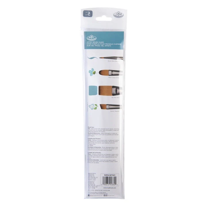 Royal and Langnickel Zen 43 Flat Brush Set of 5