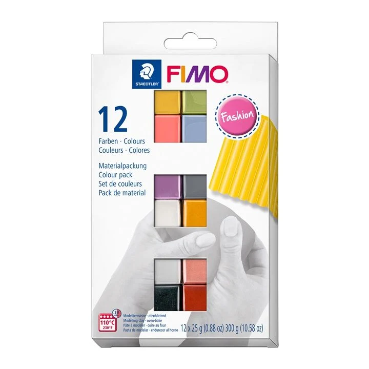 FIMO Soft Fashion Polymer Clay Set, 12 Colors, 12 x 25 g