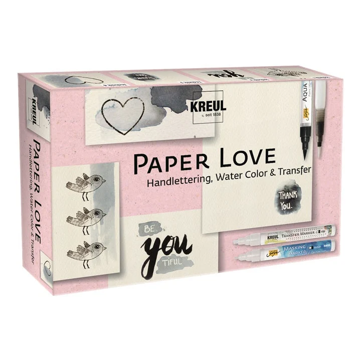 KREUL Paper Love Hand Lettering Set, 6-Piece