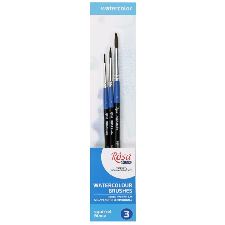 ROSA Studio Set of 3 Watercolor Round Brushes