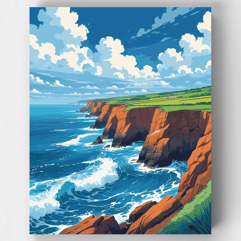 Cornwall Coastal Cliffs - Paint by Numbers Kit