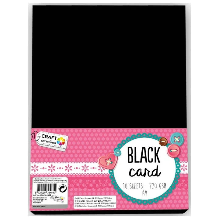 Craft Sensations Creative Cardboard A4 Black, 10 Sheets