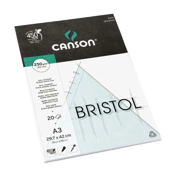 Canson - Bristol Drawing Pad - A3 250gsm - 20 sheets