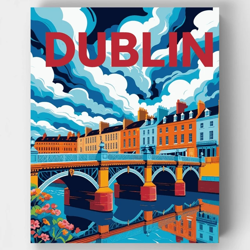 Dublin Ornate Bridge & Georgian Quays - Paint by Numbers Kit