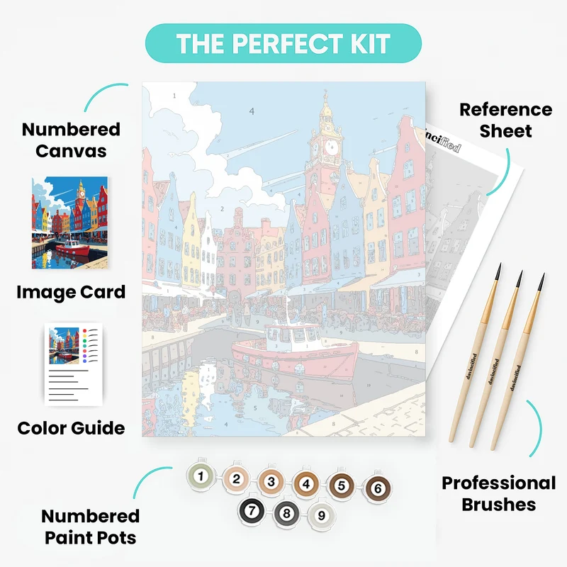 Copenhagen Harbor District - Paint by Numbers Kit