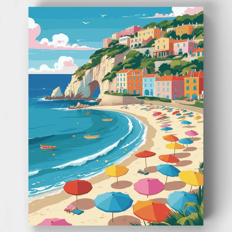 Amalfi Coast Beach - Paint by Numbers Kit