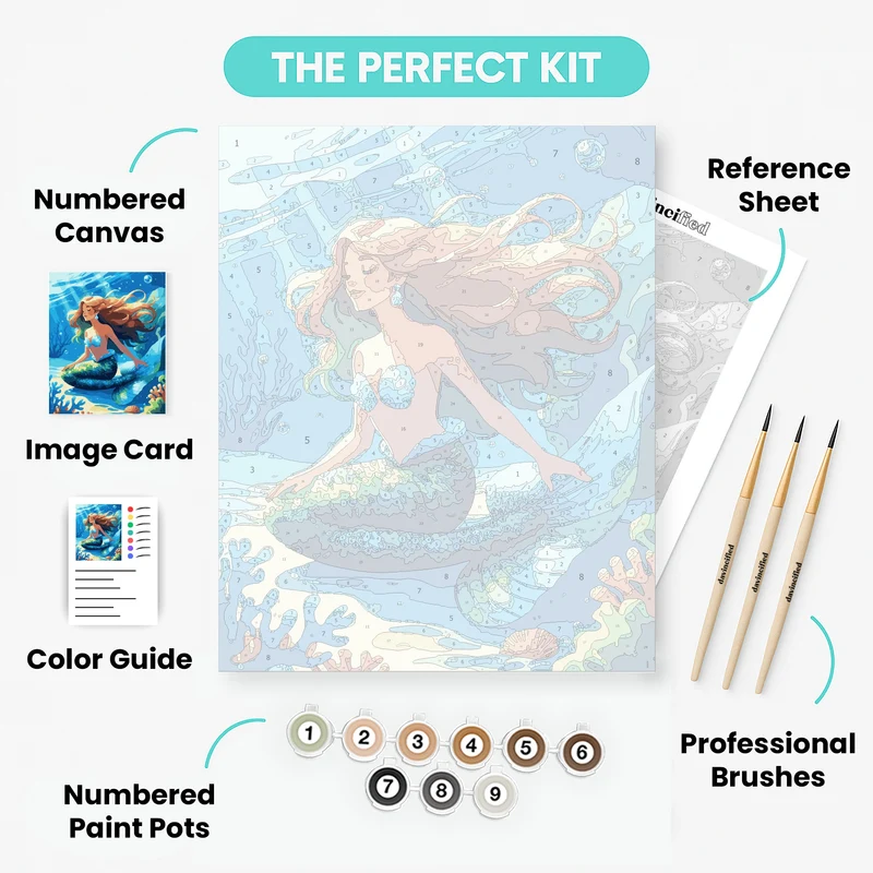 Mermaid Under the Sea - Paint by Numbers Kit