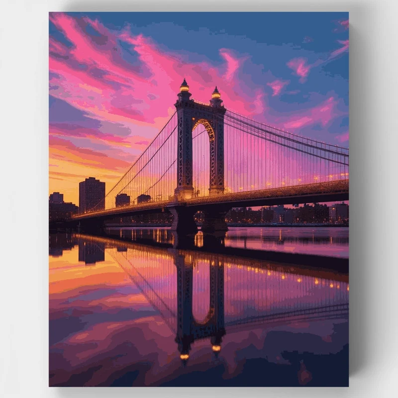 Manhattan Bridge at Sunset - Paint by Numbers Kit