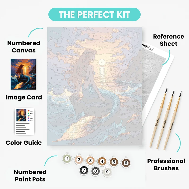 Mermaid at Sunset - Paint by Numbers Kit