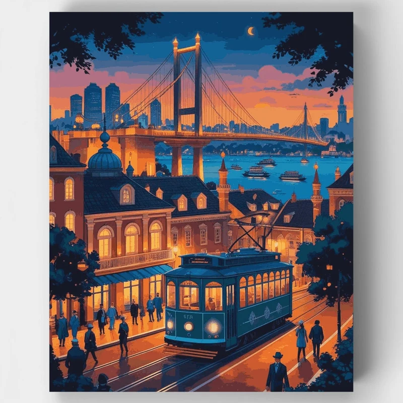 Istanbul at Night - Paint by Numbers Kit