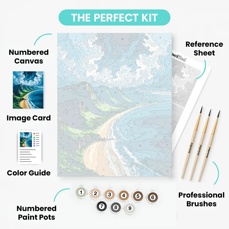 Hawaii Coastal Cliffs at Sunset - Paint by Numbers Kit