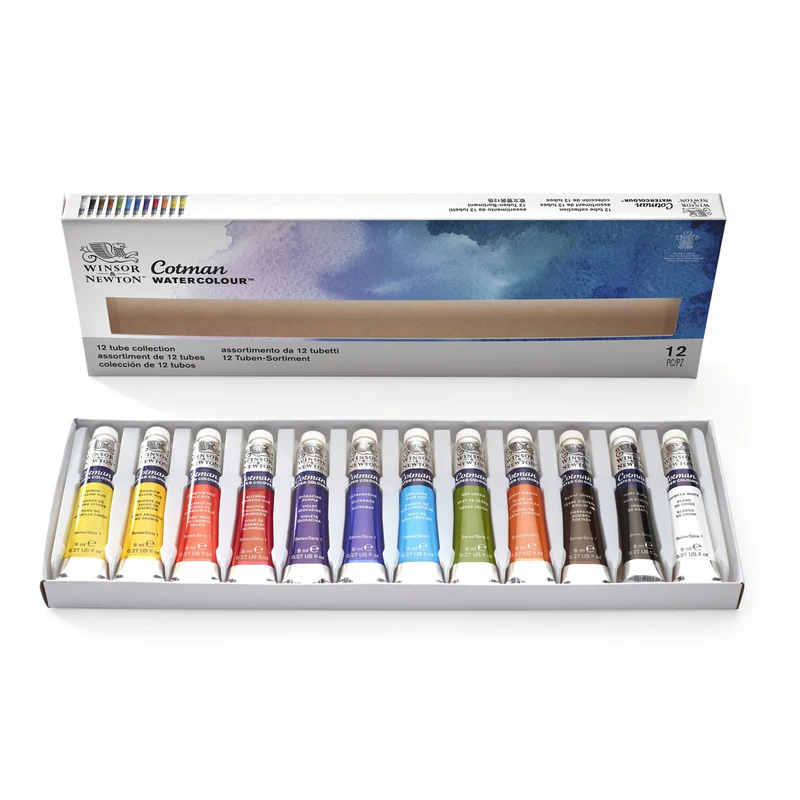 Winsor and Newton - Cotman Watercolour - 12 Tube Set