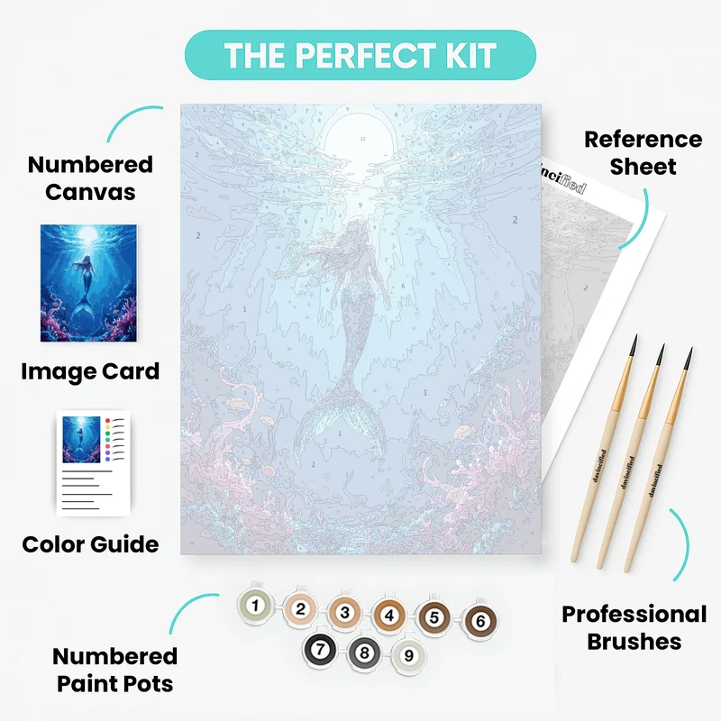 Mermaid Rising to the Moonlight - Paint by Numbers Kit
