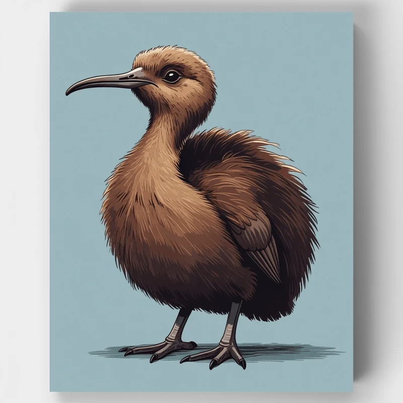 Kiwi Bird Illustration - Paint by Numbers Kit