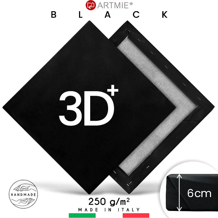 3D+ Black Stretched Canvas PROFI