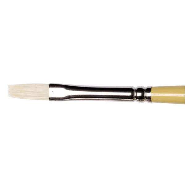Winsor and Newton - Artists' Hog Short Flat-Bright Long Handle Brush - No. 2