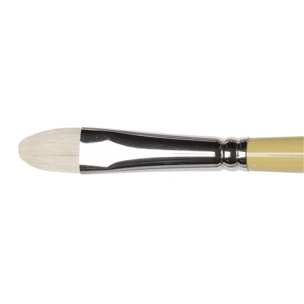 Winsor and Newton - Artists' Hog Short Filbert Long Handle Brush - No. 8