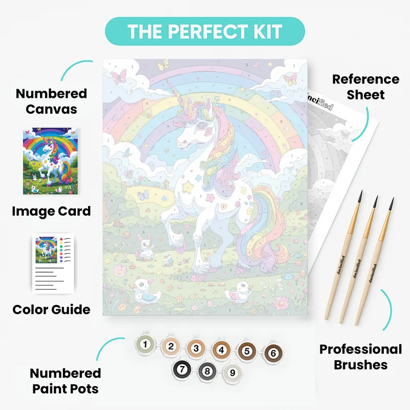Rainbow Unicorn Magic - Paint by Numbers Kit