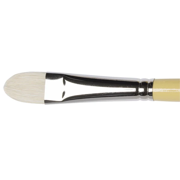 Winsor and Newton - Artists' Hog Short Filbert Long Handle Brush - No. 12