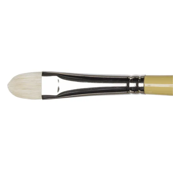Winsor and Newton - Artists' Hog Short Filbert Long Handle Brush - No. 10