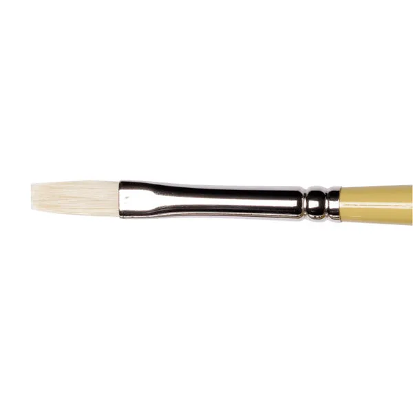 Winsor and Newton - Artists' Hog Long Flat Long Handle Brush - No. 2