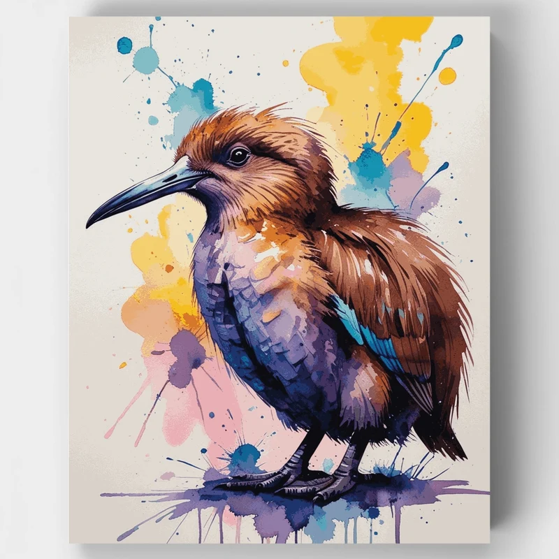 Watercolour Kiwi Bird - Paint by Numbers Kit