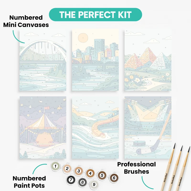 Canadian Cities and Landmarks - Mini Paint by Numbers Set