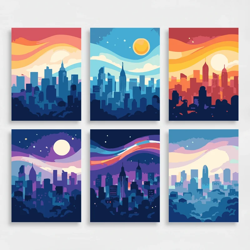 Urban Horizons - Mini Paint by Numbers Set