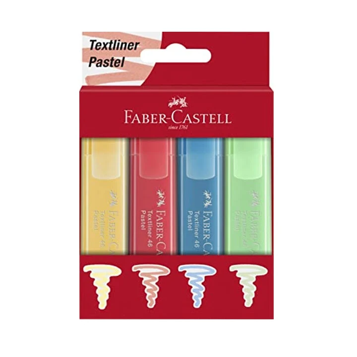 Faber-Castell 1546 Pastel Highlighters, Set of 4